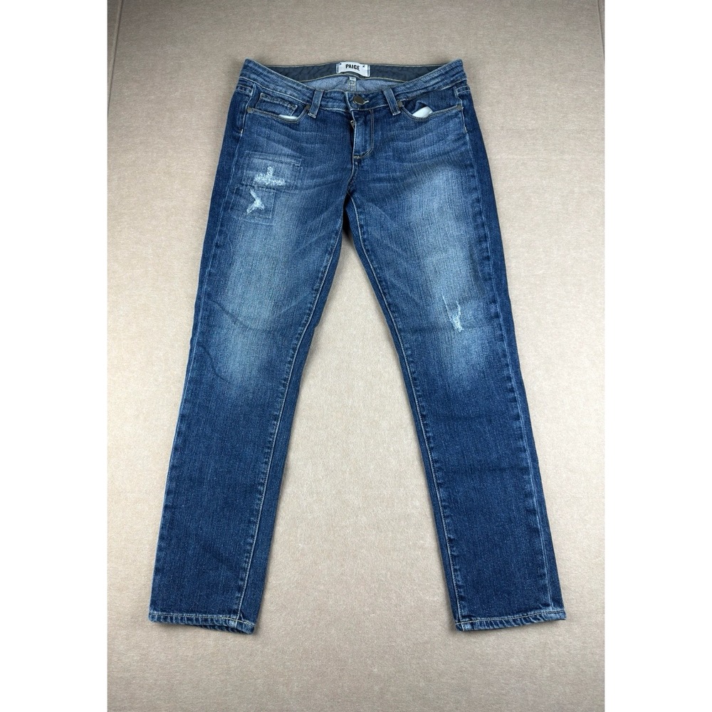 PAIGE Jeans Women’s 27 Blue Skyline Ankle Peg‎ Low Rise Skinny Stretch Denim USA